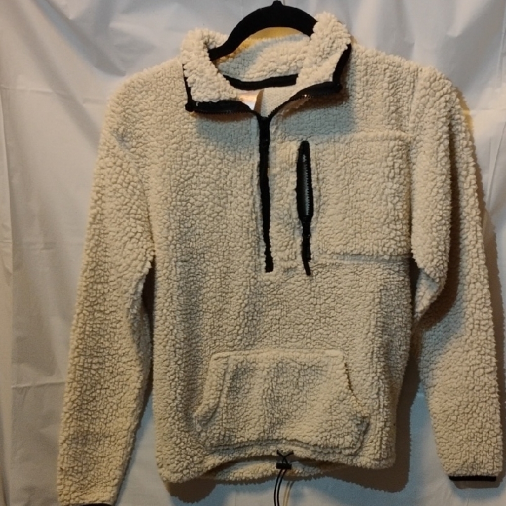 No Boundaries Cream Zip Up Sweater